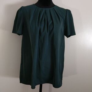 Elegant Dark Green Women's Top Work Sophisticated Office Work Corporate Classy